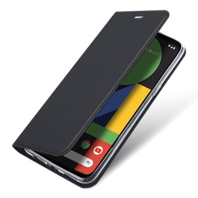 „Dux Ducis“ Skin serijos Google Pixel 4 juodas odinis atverčiamas dėklas | Priedai.lt