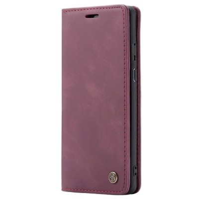 OnePlus 8 CaseMe Retro solidus atverčiamas bordo odinis dėklas - knygutė | Priedai.lt