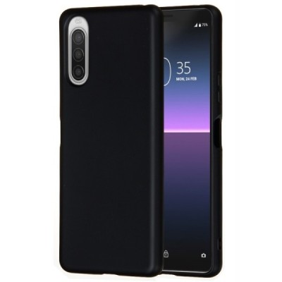 Sony Xperia 10 II Shell kieto silikono TPU juodas dėklas - nugarėlė | Priedai.lt