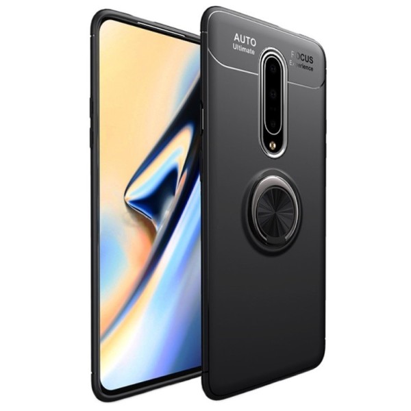 „FOCUS“ Kickstand Kõva silikoon (TPU) kaaned - must (OnePlus 8)