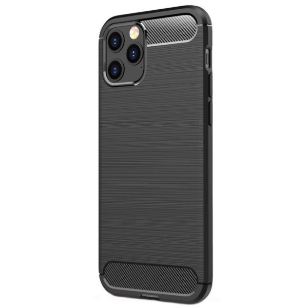 „Carbon“ Kõva silikoon (TPU) kaaned - must (iPhone 12 / 12 Pro)