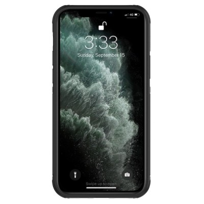 Apple iPhone 12 (12 Pro) „Nillkin“ CamShield Kickstand skaidrus dėklas, nugarėlė su kameros apsauga | Priedai.lt