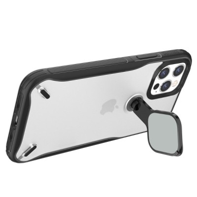 Apple iPhone 12 (12 Pro) „Nillkin“ CamShield Kickstand skaidrus dėklas, nugarėlė su kameros apsauga | Priedai.lt