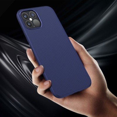 Apple iPhone 12 (12 Pro) Lenuo kieto silikono TPU mėlynas dėklas - nugarėlė | Priedai.lt