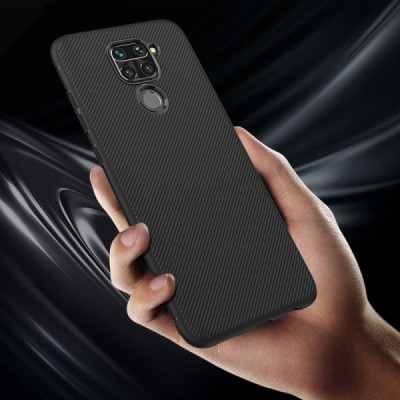 Xiaomi Redmi Note 9 kieto silikono TPU juodas dėklas - nugarėlė | Priedai.lt
