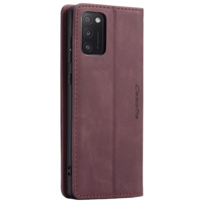Samsung Galaxy A51 (A515F) CaseMe Retro solidus atverčiamas bordo odinis dėklas - knygutė | Priedai.lt