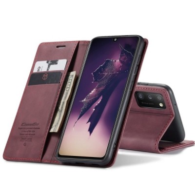 Samsung Galaxy A51 (A515F) CaseMe Retro solidus atverčiamas bordo odinis dėklas - knygutė | Priedai.lt