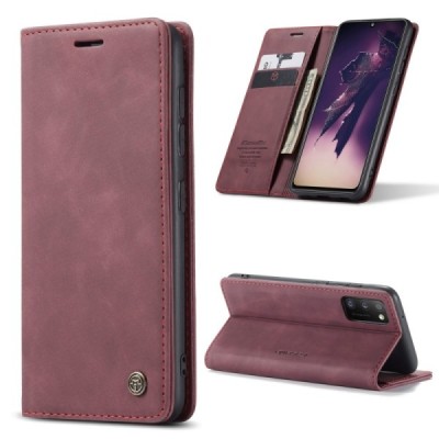 Samsung Galaxy A51 (A515F) CaseMe Retro solidus atverčiamas bordo odinis dėklas - knygutė | Priedai.lt