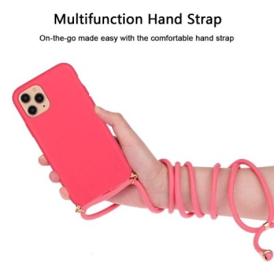 Apple iPhone 12 (12 Pro) Strap kieto silikono TPU rožinis dėklas - nugarėlė | Priedai.lt