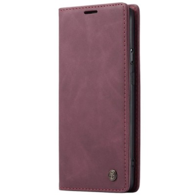 OnePlus Nord CaseMe Retro solidus atverčiamas bordo odinis dėklas - knygutė | Priedai.lt