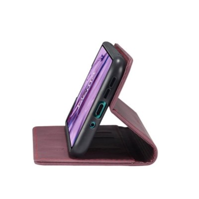 OnePlus Nord CaseMe Retro solidus atverčiamas bordo odinis dėklas - knygutė | Priedai.lt