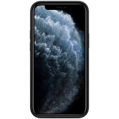 Apple iPhone 12 (12 Pro) "Nillkin" Flex Liquid Silicone juodas dėklas - nugarėlė | Priedai.lt