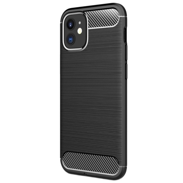 „Carbon“ Kõva silikoon (TPU) kaaned - must (iPhone 12 Mini)