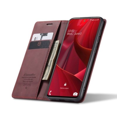 Samsung Galaxy S20 FE (Fan Edition) CaseMe Retro solidus atverčiamas bordo odinis dėklas - knygutė | Priedai.lt