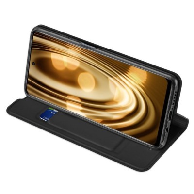 Xiaomi Mi 10T Lite 5G „Dux Ducis“ Skin serijos juodas odinis atverčiamas dėklas - knygutė | Priedai.lt