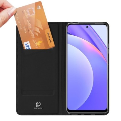 Xiaomi Mi 10T Lite 5G „Dux Ducis“ Skin serijos juodas odinis atverčiamas dėklas - knygutė | Priedai.lt