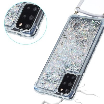 Samsung Galaxy S20 FE (Fan Edition) „Strap“ Shine kieto silikono TPU skaidrus dėklas - nugarėlė | Priedai.lt