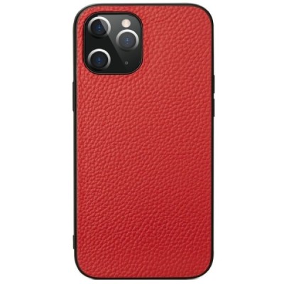 „Deluxe Leather“ Apple iPhone 12 Pro Max raudonas odinis dėklas | Priedai.lt