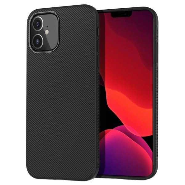 „Lealates“ Kõva silikoon (TPU) kaaned - must (iPhone 12 Mini)
