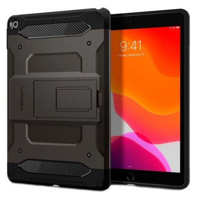 Apple iPad 10.2 (2019) Spigen Tough Armor Tech sustiprintos apsaugos dėklas - juodas - nugarėlė | Priedai.lt