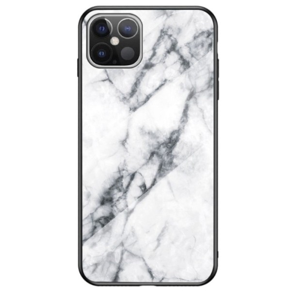 „Marble“ Kõva silikoon (TPU) kaaned - valge (iPhone 12 Pro Max)