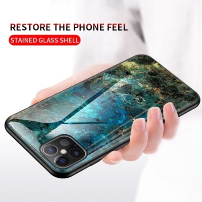 Apple iPhone 12 Pro Max „Marble“ kieto silikono TPU mėlynas dėklas - nugarėlė | Priedai.lt
