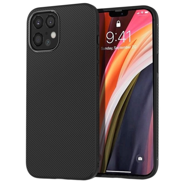 „Lealates“ Kõva silikoon (TPU) kaaned - must (iPhone 12 Pro Max)