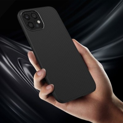 Apple iPhone 12 Pro Max Lenuo kieto silikono TPU juodas dėklas - nugarėlė | Priedai.lt