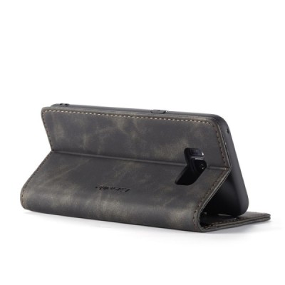 Samsung Galaxy S8+ (G955) CaseMe Retro solidus atverčiamas juodas odinis dėklas - knygutė | Priedai.lt