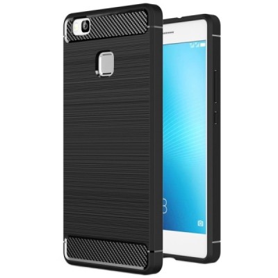 Huawei P9 Lite (Huawei Ascend P9 Lite, Huawei G9 Lite) „Carbon“ kieto silikono TPU juodas dėklas - nugarėlė | Priedai.lt
