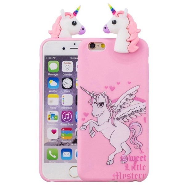 „Squezy“ Unicorn Kõva silikoon (TPU) kaaned - roosa (iPhone 6 / 6S)