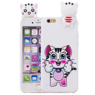 Apple iPhone 6 (6s) „Squezy“ Cat kieto silikono TPU baltas dėklas - nugarėlė | Priedai.lt