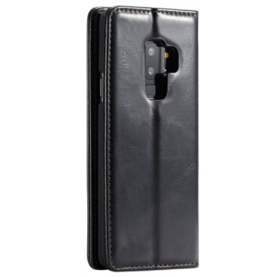 Samsung Galaxy S9+ (G965) „CaseMe“ solidus atverčiamas juodas odinis dėklas - knygutė | Priedai.lt
