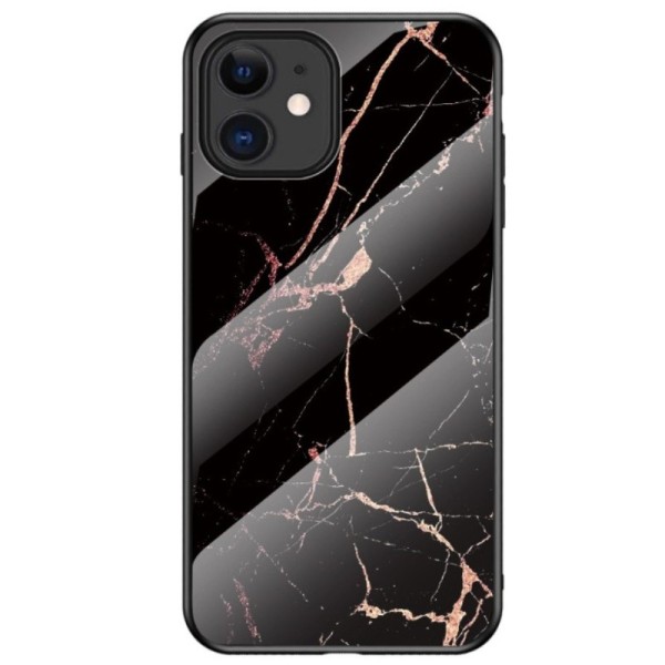 „Marble“ Kõva silikoon (TPU) kaaned - must / kuldne (iPhone 12 Mini)