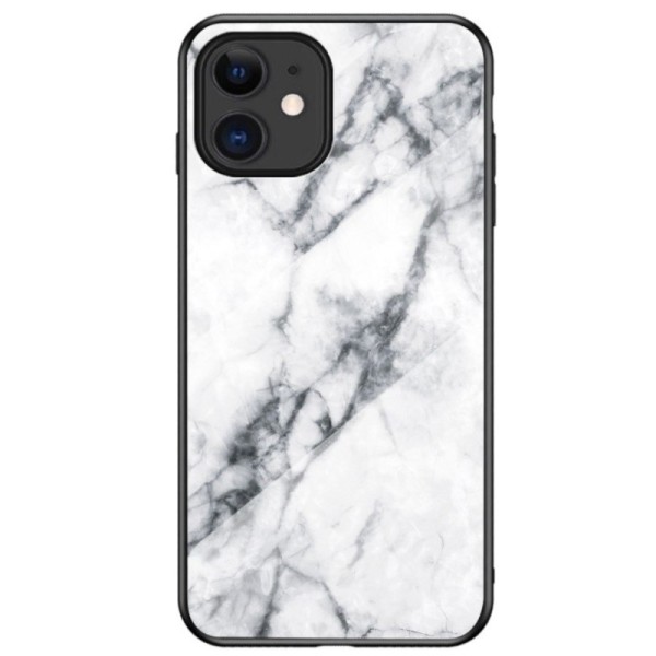„Marble“ Kõva silikoon (TPU) kaaned - valge (iPhone 12 Mini)