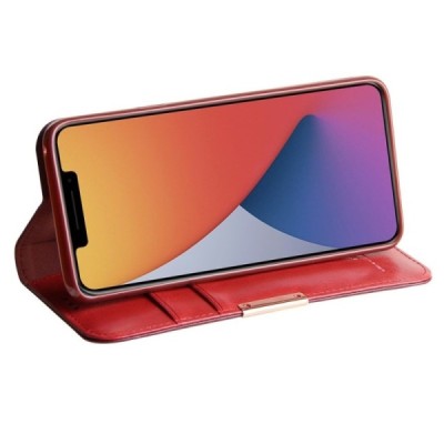 „Dzgogo“ Royale atverčiamas bordo odinis Apple iPhone 12 Pro Max dėklas | Priedai.lt