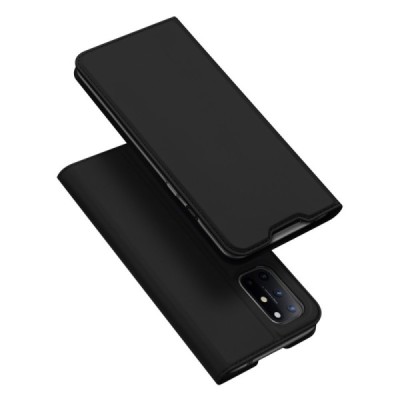 Dux Ducis Skin serijos OnePlus 8T juodas odinis atverčiamas dėklas | Priedai.lt