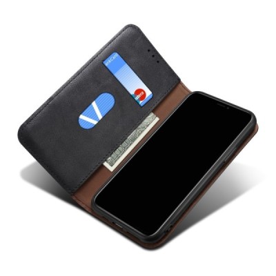 Deluxe atverčiamas juodas odinis OnePlus 8T dėklas - knygutė | Priedai.lt