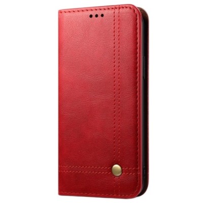 Deluxe atverčiamas raudonas odinis OnePlus 8T dėklas - knygutė | Priedai.lt