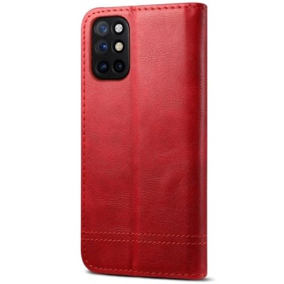 Deluxe atverčiamas raudonas odinis OnePlus 8T dėklas - knygutė | Priedai.lt