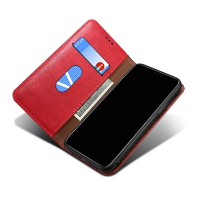 Deluxe atverčiamas raudonas odinis OnePlus 8T dėklas - knygutė | Priedai.lt