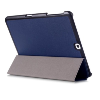 Samsung Galaxy Tab S2 9,7 (T815, T810) atverčiamas mėlynas odinis dėklas - knygutė (sulankstomas) | Priedai.lt