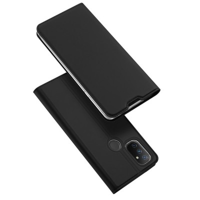 „Dux Ducis“ Skin serijos OnePlus Nord N100 juodas odinis atverčiamas dėklas | Priedai.lt