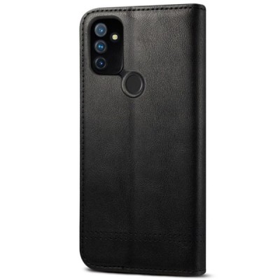 Deluxe atverčiamas juodas odinis OnePlus Nord N100 dėklas - knygutė | Priedai.lt