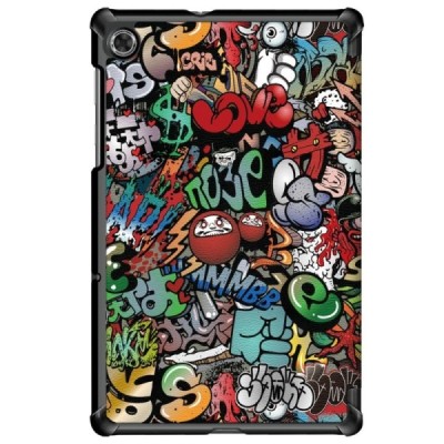 Lenovo Tab M10 10.1" HD Gen 2 (X306F, X306X) atverčiamas „Street Art“ spalvotas dėklas - knygutė | Priedai.lt