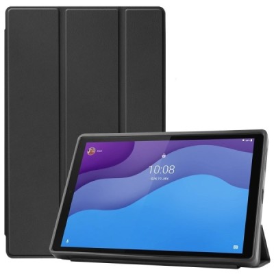Lenovo Tab M10 10.1" HD Gen 2 (X306F, X306X) solidus atverčiamas juodas odinis dėklas - knygutė (sulankstomas) | Priedai.lt
