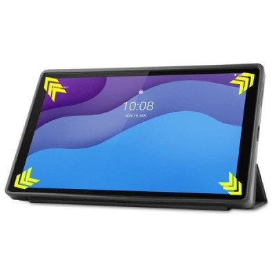 Lenovo Tab M10 10.1" HD Gen 2 (X306F, X306X) solidus atverčiamas juodas odinis dėklas - knygutė (sulankstomas) | Priedai.lt