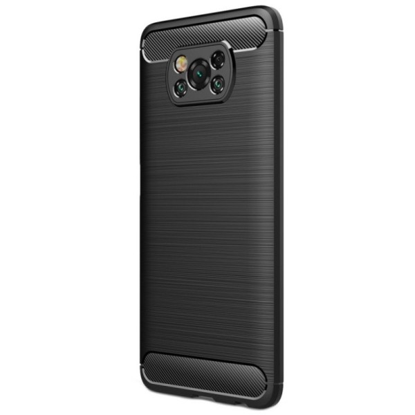 „Carbon“ Kõva silikoon (TPU) kaaned - must (Poco X3 / X3 Pro)