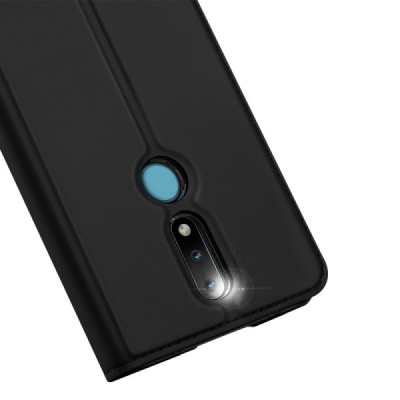 „Dux Ducis“ Skin serijos Nokia 2.4 juodas odinis atverčiamas dėklas | Priedai.lt