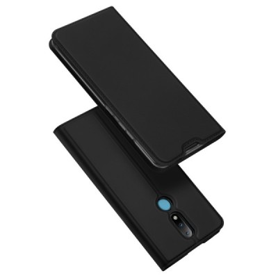 „Dux Ducis“ Skin serijos Nokia 2.4 juodas odinis atverčiamas dėklas | Priedai.lt